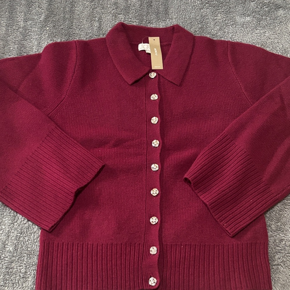 J.Crew Rich Burgundy Cardigan